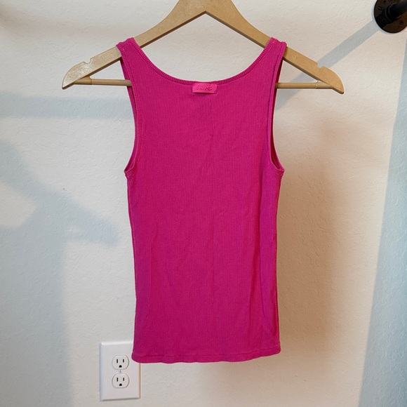 Skims Cotton Rib Tank Sugar Pink - Picture 3 of 5